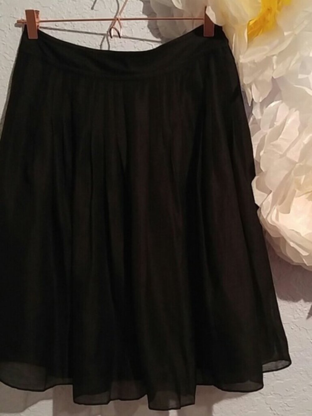 Banana Republic SZ 2P Black Linen & Silk New Skirt